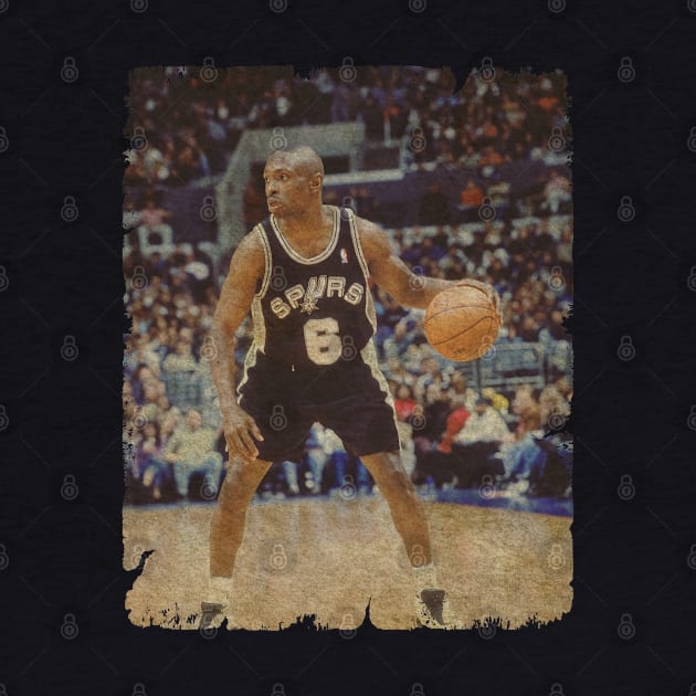 Avery Johnson #6 in San Antonio Spurs by Wendyshopart